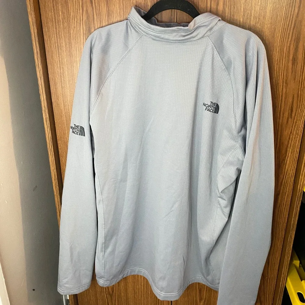 The North Face Quarter Zip Pullover Mens XXL Grey Stags Leap Grid Fleece longslv